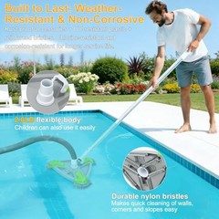 Weighted Triangular Pool Vacuum Head with Side Brushes, 13.5&Prime; Manual 13.5 INCH