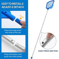 Tavaleu Pool Skimmer Net, Deep Leaf Net with – Light Blue