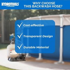 100ft Heavy Duty PVC Backwash Hose | Kink-Free & UV Resistant for Pools