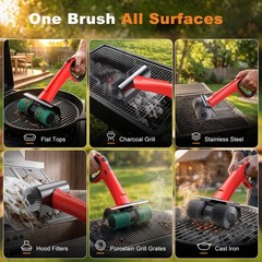 NeatLt Electric Grill Brush for Outdoor Grill, Cordless BBQ Cleaner Red