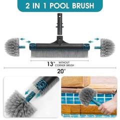20 » Pool Brush Head, Detachable Pool Cleaning Brush 20&Prime; Detachable Pool Brush