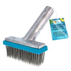 5&Prime; Stainless Steel Wire Bristle Pool Brush, Clean Concrete Rust, Tile Calcium