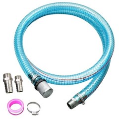 Clear PVC Hose Kit – 6.5ft 304 Stainless – 1&Prime; ID – 3/4&Prime;-1&Prime;x6FT