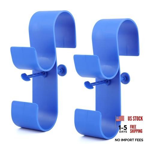 Poolside Pool Leaf Skimmer Net Holder – Pole Hanger Hooks – 2