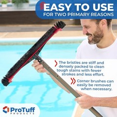 Ultra-Efficient 22&Prime; Pool Scrubber with Tough Bristles for Algae and Dirt Removal