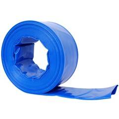 Discharge Hose 3-Inches x 50FT PVC Lay Flat Hose Backwash Drain Hose w/ Clamps