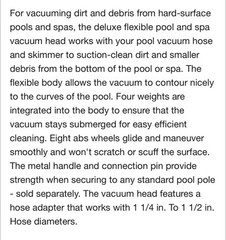 Deluxe Flexible Swimming Pool and Spa Vacuum Head, HDX. Quality pool products