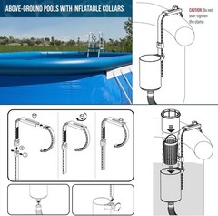 Durable Polypropylene Pool Skimmer with Hose Adapters