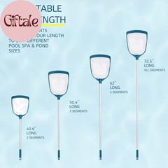 Upgrades Swimming Pool Leaf Net Skimmer Rake with Adjustable Aluminum Pole and N