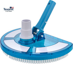 Weighted Pool Vacuum Head, Transparent Curved Half Moon Body – Swivel Connection