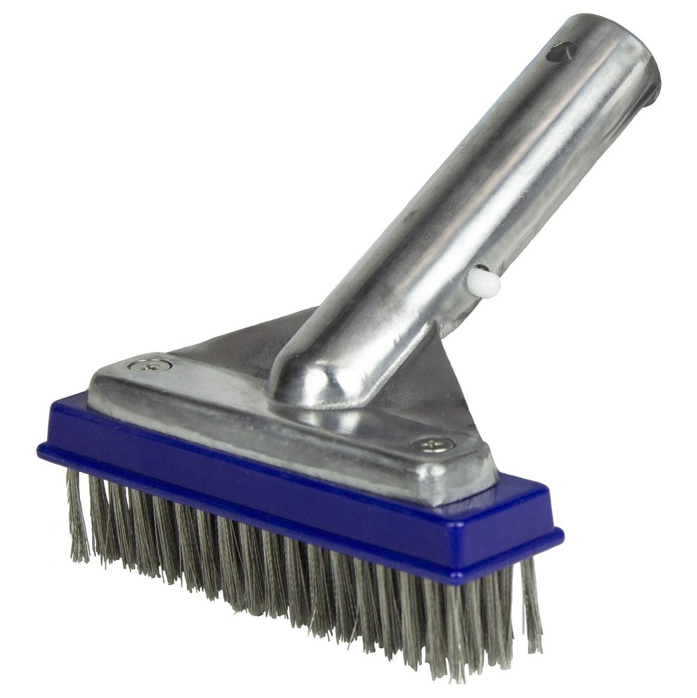 Stainless Steel Pool Brush, 5 Inch Aluminum Back, Heavy Duty Cleaning