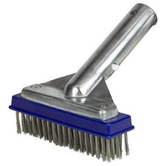 Stainless Steel Pool Brush, 5 Inch Aluminum Back, Heavy Duty Cleaning