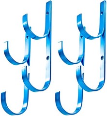 Aluminum Pool Pole Hanger Set, 2Pack with 4 Hooks for Telescoping Tools