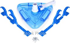 NEW: HRC WEIGHTED TRIANGLE SWIMMING POOL VACUUM CLEANER HEAD & HANGER SET VAC