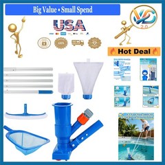 3-in-1 Pool Cleaning Kit with Vacuum Brush Skimmer & Extendable Pole