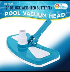 Deluxe 12&Prime; Weighted Butterfly Pool Vacuum Head with Swivel Hose Connection N