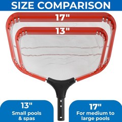 17&Prime; Silt Net Pool Skimmer – Heavy-Duty Aluminum Frame, Ultra-Fine Net, EZ-Clip