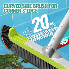 18&Prime; Pool Brush Head for Cleaning Swimming Pool Walls, Curved Ends High-Efficienc