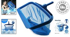 Durable Leaf Rake for Pools – Deep Mesh Bag & Universal Holder Included
