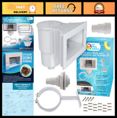 Wide Mouth Thru-Wall Above Ground Pool Skimmer Kit – ABS, Complete Set, Vacuum P