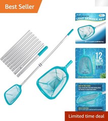 Heavy-Duty 11.5 ft Pool Skimmer with Adjustable Aluminum Pole for Debris Removal