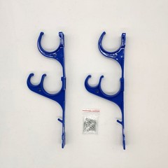2Pcs Pool Hook Telescopic Rod Holder with Screws for Brushes Garden Hoses