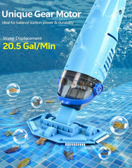 KimPump Cordless Pool Vacuum with 4 Filters, 20.5 GPM for Above/Inground Pools,