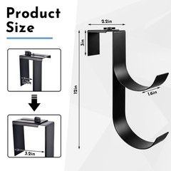 Pool Pole Hanger Fence Hook – 2pcs Adjustable Double Pool Hooks for Deck Stee…