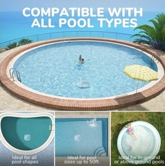 Cordless Swimming Pool Automatic Water Cleaner Robotic, Auto-Docking with Filter